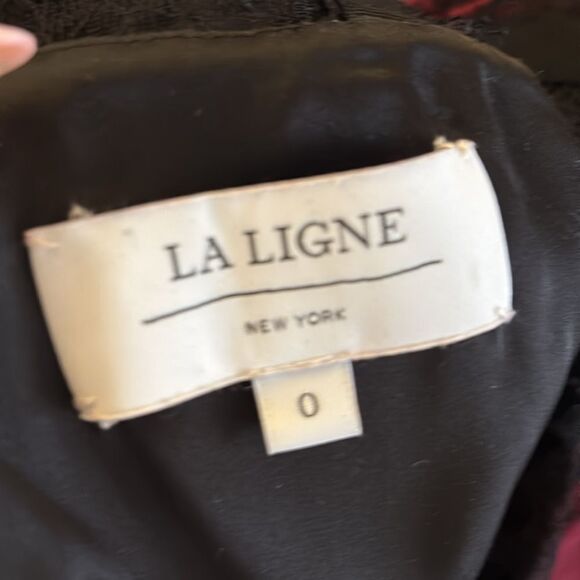 La Ligne 100% silk Elegant Burgundy and Black Lace maxi Dress, US0 - Picture 13 of 14
